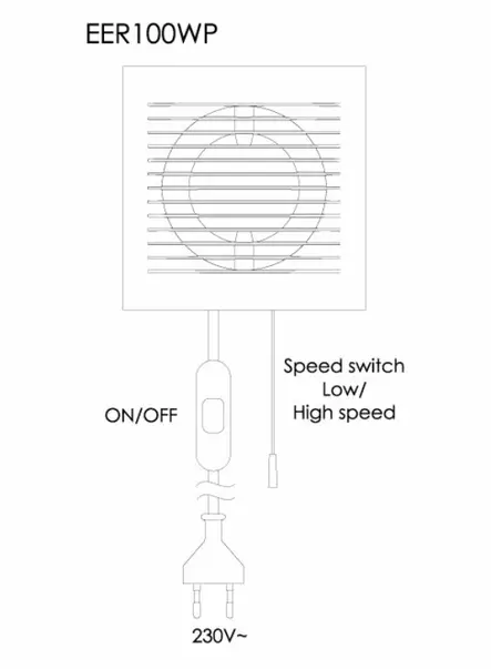 Ilmanvaihtokone lämmöntalteenotolla johdolla E-EXTRA EER100XP - Ilmanvaihtokoneet ja LTO - 4750492013892 - 2
