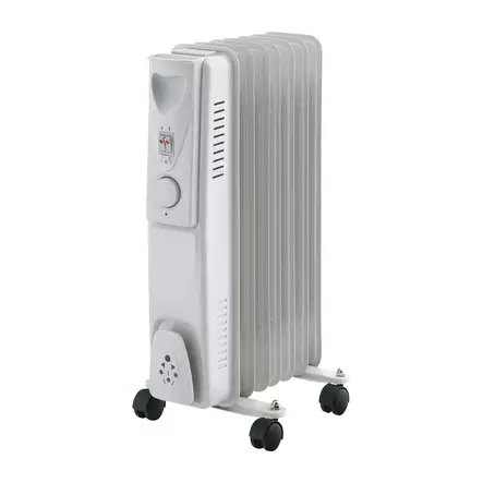 Öljytäytteinen lämmitin 1500W pyörillä - Patterit - 6438168121444 - 1