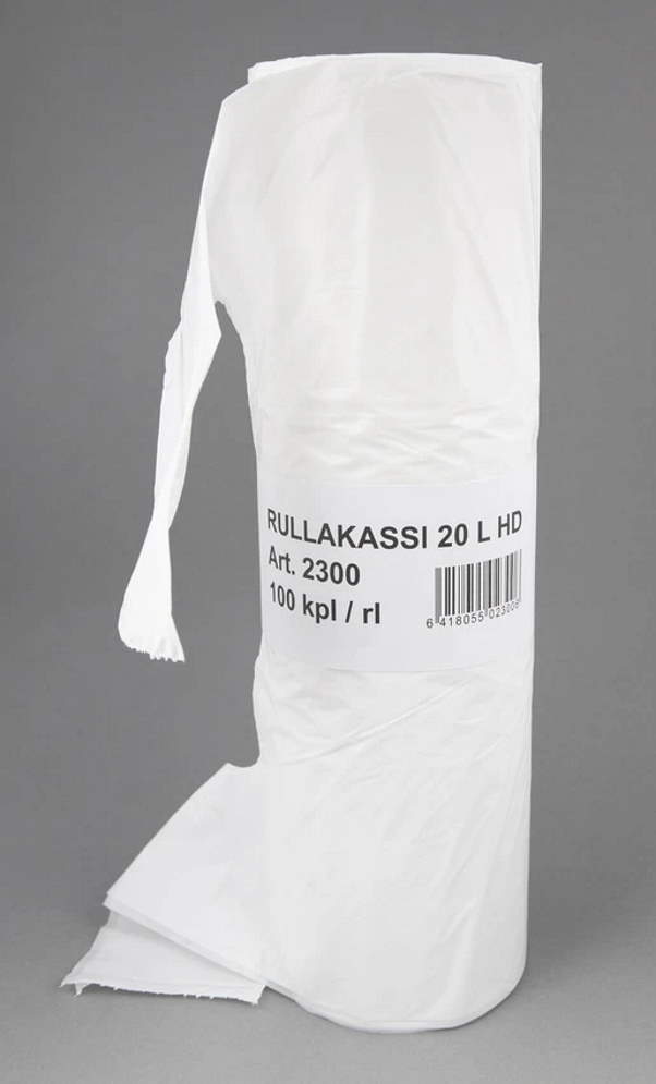 MUOVIKASSI SANGALLINEN OSTOSKASSI HD 20 L VALK, 100KPL - Roskapussit - 6418055023006 - 1